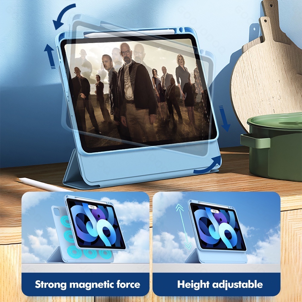 Bao da máy tính bảng goojodoq có giá đỡ nam châm xoay 360 độ cho iPad pro