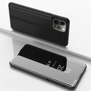 Bao Da Điện Thoại Nắp Lật Gương pc Mạ Điện Chống Va Đập Có Chức Năng Chân Đế Cho phone 14 15 pro max Ốp
