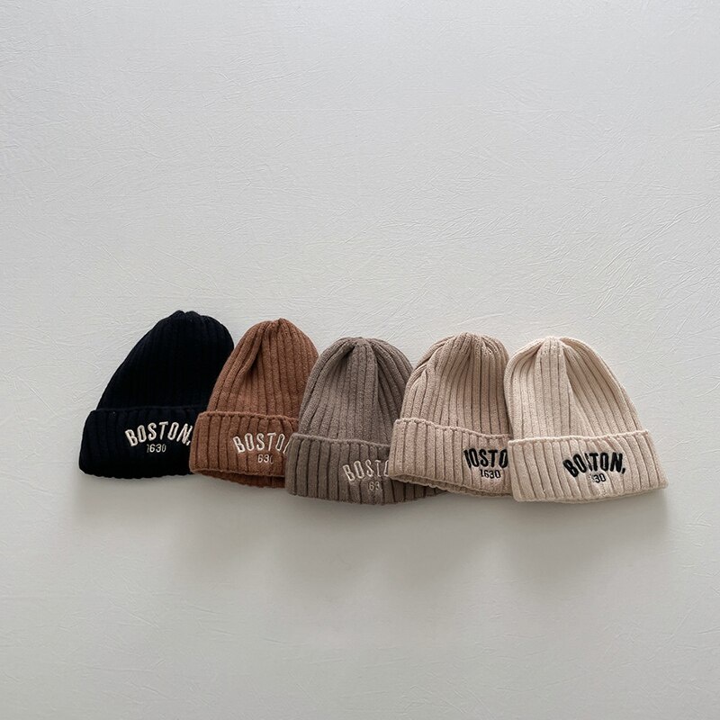 Mũ beanie Dệt Kim Co Giãn Màu Sắc Xinh Xắn Cho Bé