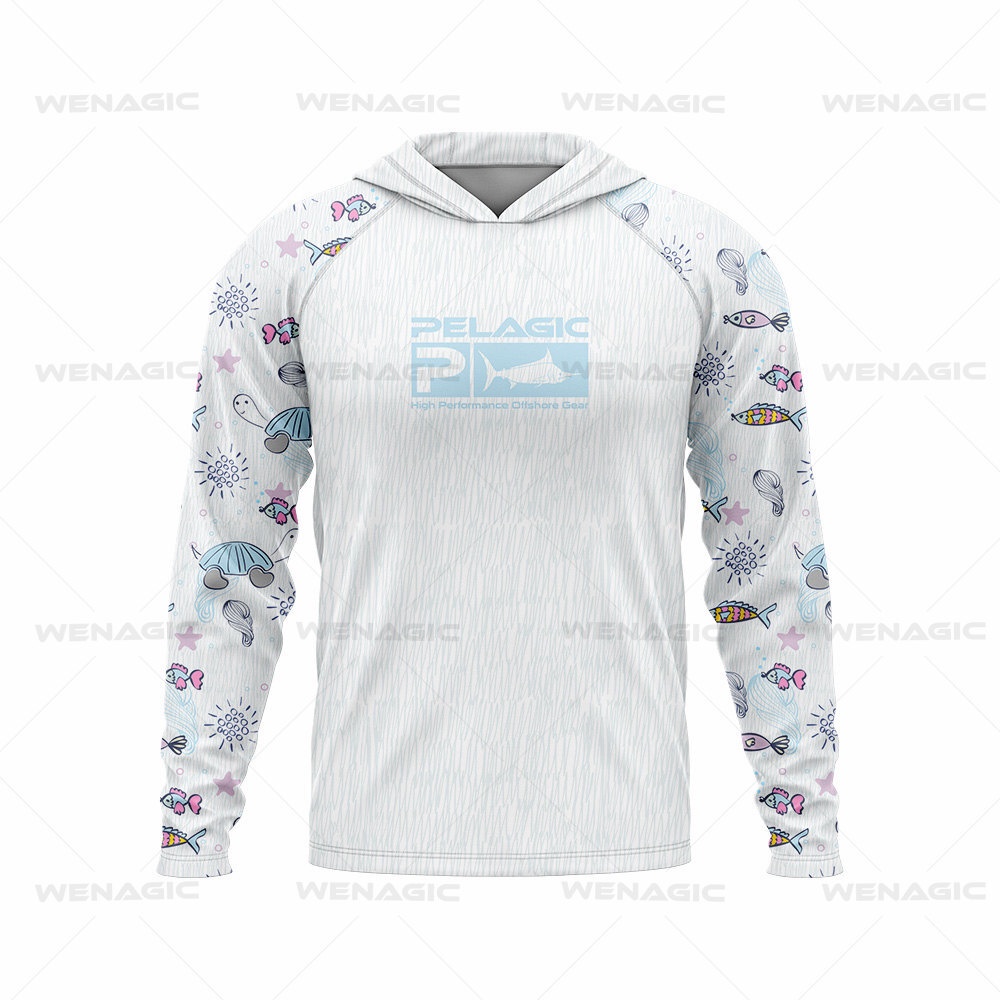 Pelagic Áo Thun Tay Dài Có Mũ Trùm Thoáng Khí Chống Nắng Thời Trang Mùa Hè Cho Nam