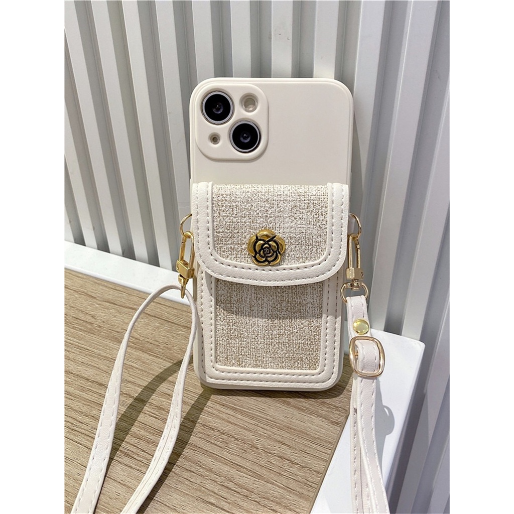 Ốp Điện Thoại Có Ngăn Đựng Thẻ Và Dây Đeo Chéo Cho iphone 11 12 13 14 15 pro max