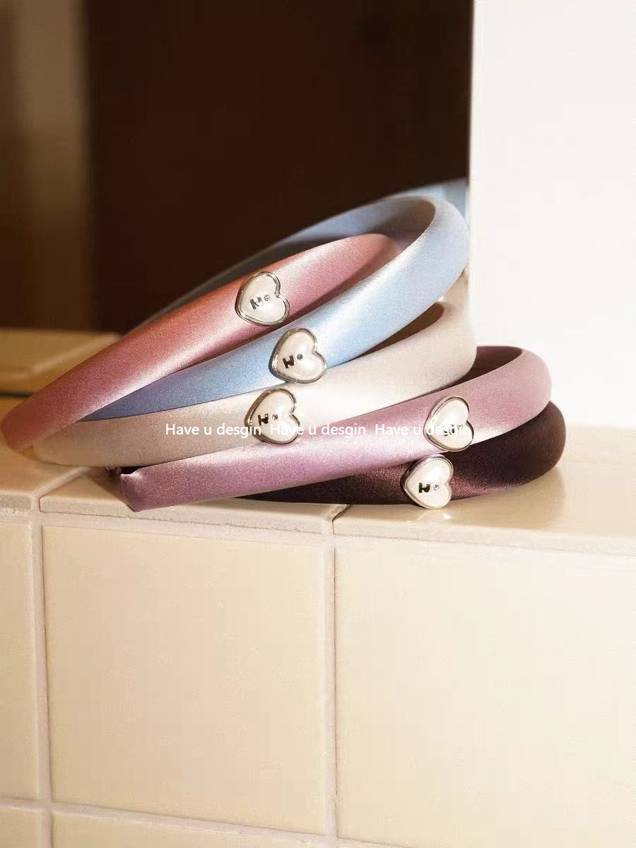Have u desgin Kim Cương Ngọc Trai Trống Retro Lụa Băng Đô Đầu Cao Đầu Lâu Băng Đô Đầu