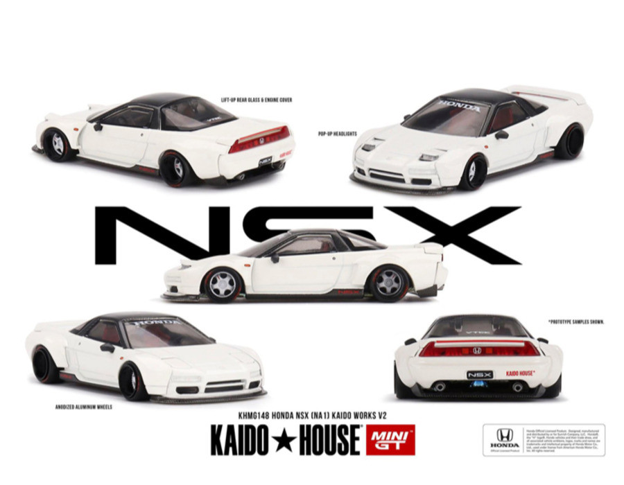 Kaido House & MINI GT 1: 64 Honda NSX NA1 WORKS V2 mẫu xe hợp kim trắng Thương hiệu mới và kín