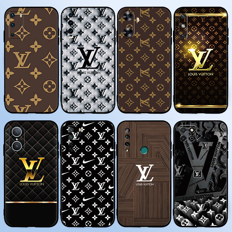 JD6 Thương hiệu thời trang LV đơn giản cho Huawei Y9A Y5 Y6s Y6 Pro Y7 Y9 Prime TPU mềm màu đen sili