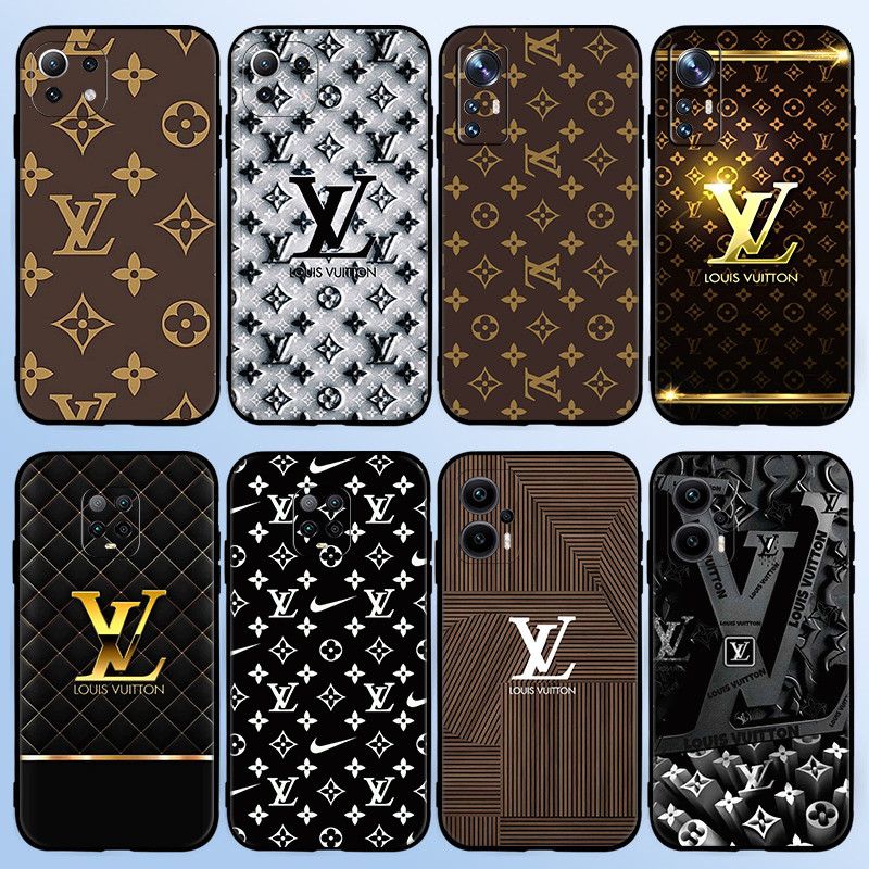 JD6 Thương hiệu thời trang LV đơn giản cho Xiaomi POCO X6 Pro 12 12 12X Mi 8 Lite Vỏ silicon màu đen