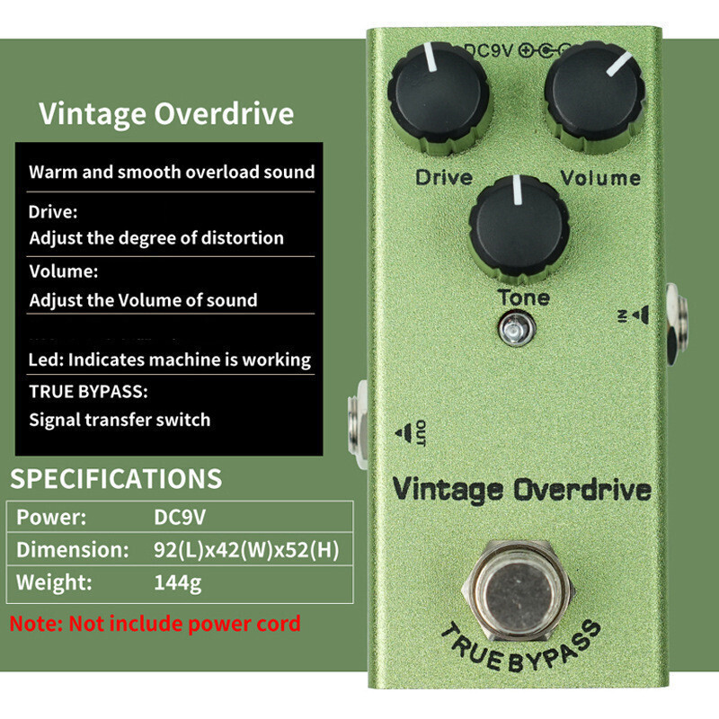 Hiệu ứng đàn Guitar điện Bàn đạp hiệu ứng đàn Guitar Bàn đạp hiệu ứng Overdrive cổ điển