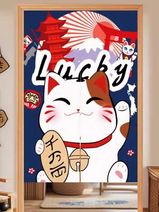 Rèm cửa phong cách Nhật Bản, rèm nửa, nhà bếp nhà hàng, sử dụng thương mại rèm treo vải mèo và thông gió, không cần đục lỗ, chặn vách ngăn