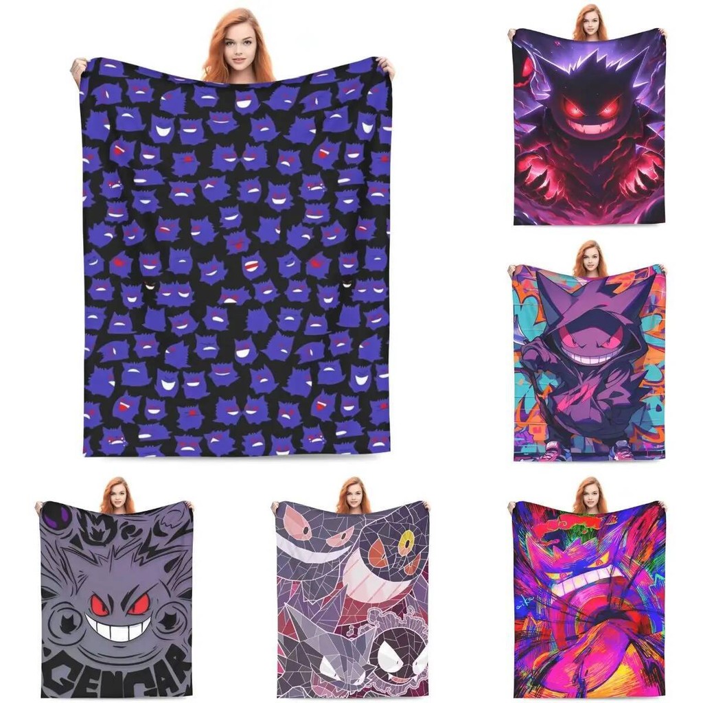 Pokemon Gengar Anime Ấm Chăn Trò Chơi Phổ Biến Trang Trí Sang Trọng Ném Chăn Phòng Khách Flannel Giư
