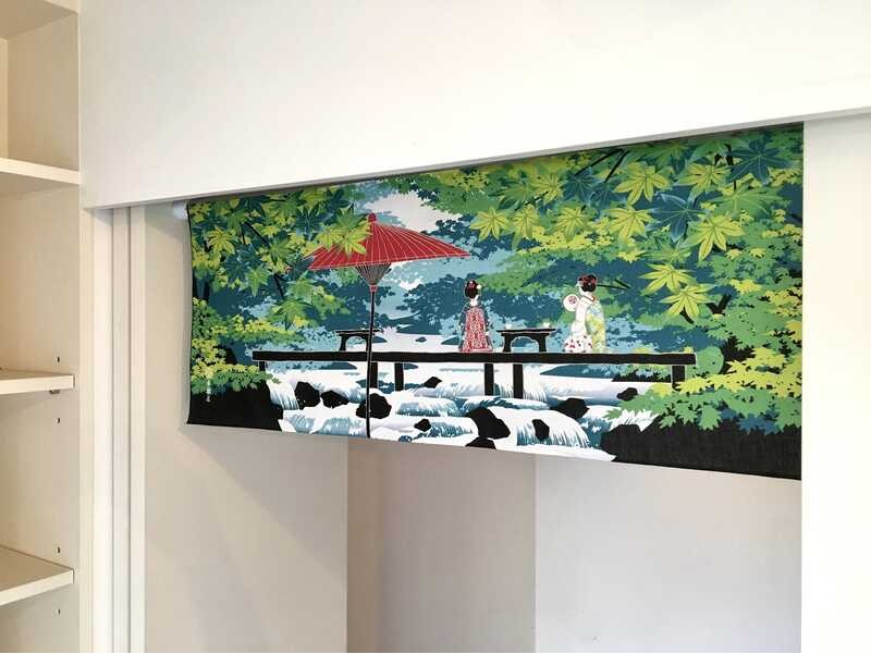 Geisha nhật bản tenugui rèm noren thủ công, Geisha vải thảm mùa hè, trang trí tường, vải noren nhật 