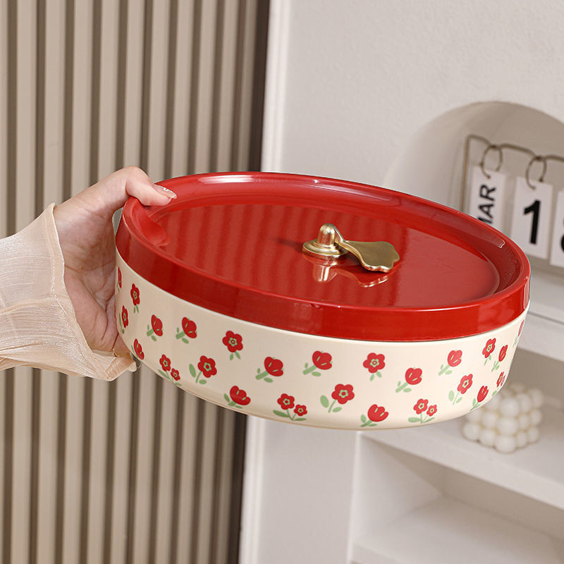 🌞HÀNG CÓ SẴN🌛 Household Living Room Fruit Plate With Lid Dried Fruit Box Candy Box Nut Snack Stor