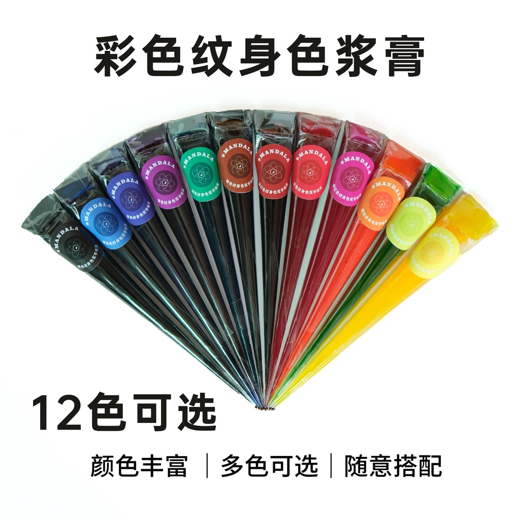 Henna Nhiều Màu Sắc Hình Xăm Dán Màu Thân Sơn Chống Thấm Nước Vẽ Tay Hình Xăm