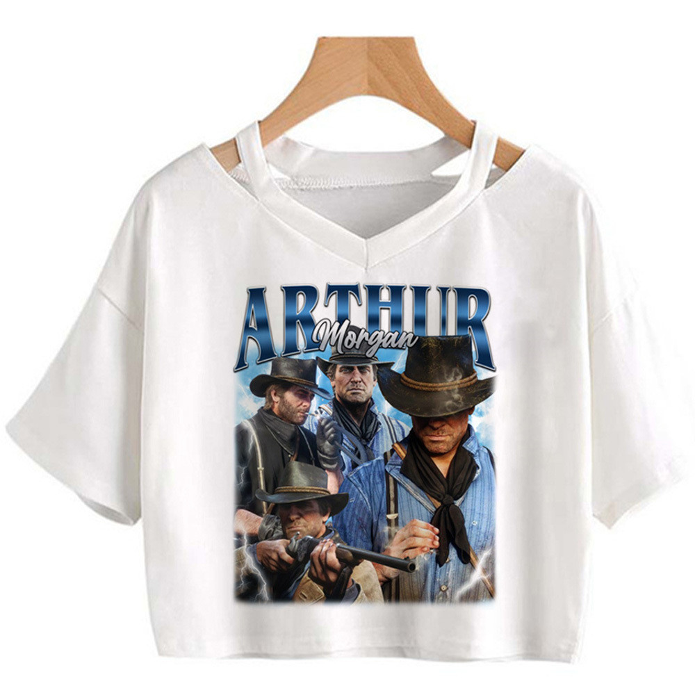 Arthur Morgan crop top gothic dễ thương Slim Fit Dễ thương gyaru mùa hè shoujo phong cách cô gái 200