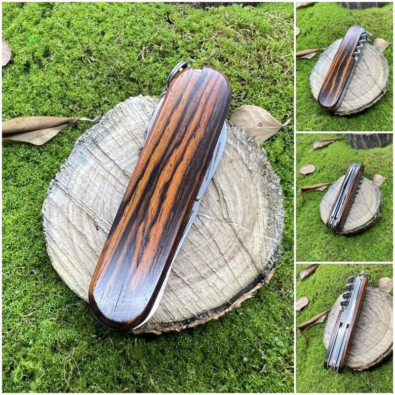 1 Cặp Làm Bằng Tay Số 005 Yellowwood Quy Mô Xử Lý Quy Mô Cho 91Mm Victorinox Swiss Knife SAK DIY