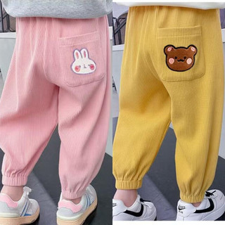 Trẻ em Hoạt Hình Thêu Trẻ Em Bé Gái Hàn Quốc Quần Legging Thể Thao Quần Crop