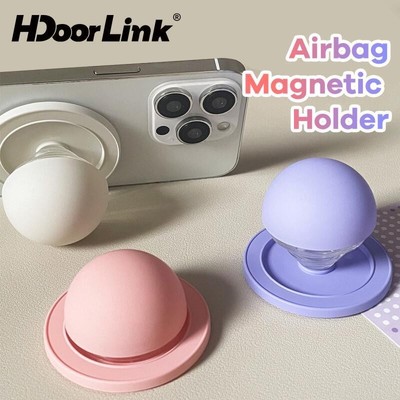 HdoorLink Silicone Từ Gấp Điện Thoại Cầm Giá Đỡ Túi Khí Ổ Cắm Ngón Tay Giá Đỡ Di Động Giá Đỡ Cho Điện Thoại