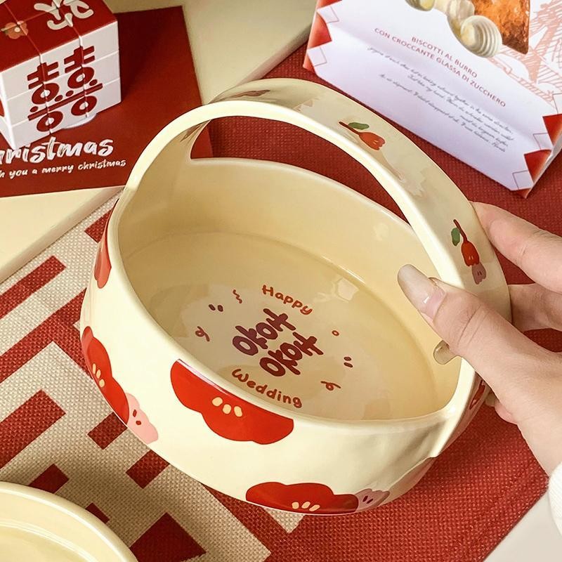 🌞HÀNG CÓ SẴN🌛 Home Living Room Wedding Coffee Table Storage Box Ceramic Fruit Plate Fruit Basket