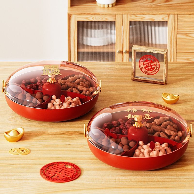 🌞HÀNG CÓ SẴN🌛 Light Luxury Sealed Nut Snack Storage Box Living Room Dry Fruit Plate Home 2023 New