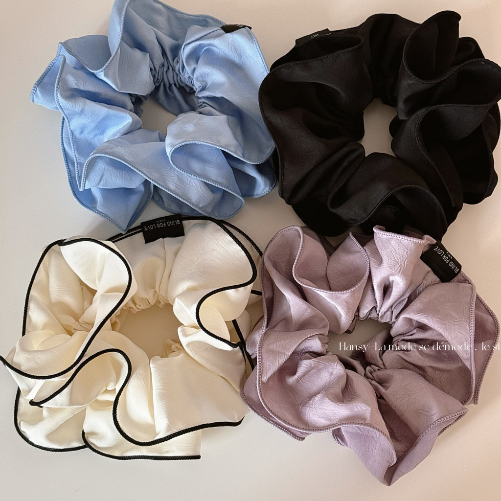 Ness Home Dây Buộc Tóc Hàn Quốc Xù Nẹp Hai Lớp Scrunchy Tóc Bóng Dây Buộc Tóc Dây Cao Su Phù Hợp Đầu