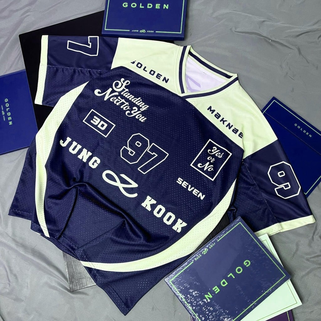 [Tên tùy chỉnh Jersey] JUNGKOOK GOLDEN NFL JERSEY SPORTWEAR