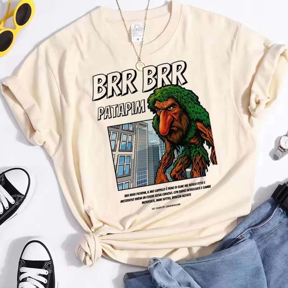 Brr Brr Patapim Áo Sơ Mi Nữ Thoáng Khí Thẩm Mỹ Cổ Điển Y2k Pastel Retro Áo Sơ Mi Thẩm Mỹ hip hop Hợp