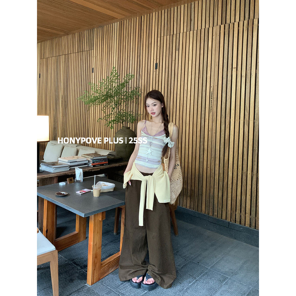 Honypove 2025 Phong Cách Mới Gợi Cảm Cô Gái Nóng Ren Khâu Giả Hai Mảnh Sang Trọng Sling Top Nữ | BigBuy360 - bigbuy360.vn