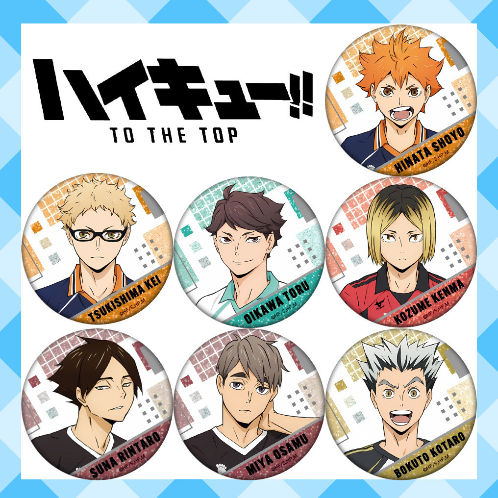 Anime Haikyuu Huy Hiệu Shoyo Kenma Tinplate Thổ Cẩm Anime Ngoại Vi pin 44mm