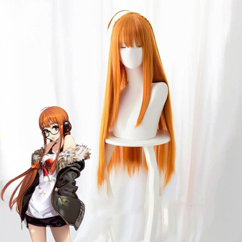 Tóc giả Persona Record Sakura Futaba - tóc thẳng màu cam, phù hợp cho cosplay và triển lãm truyện tr