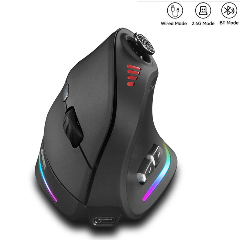 Wired Bluetooth USB Wireless Mouse rgb Backlit Vertical Mouse for Computer Laptop iPad Gaming Mouse 