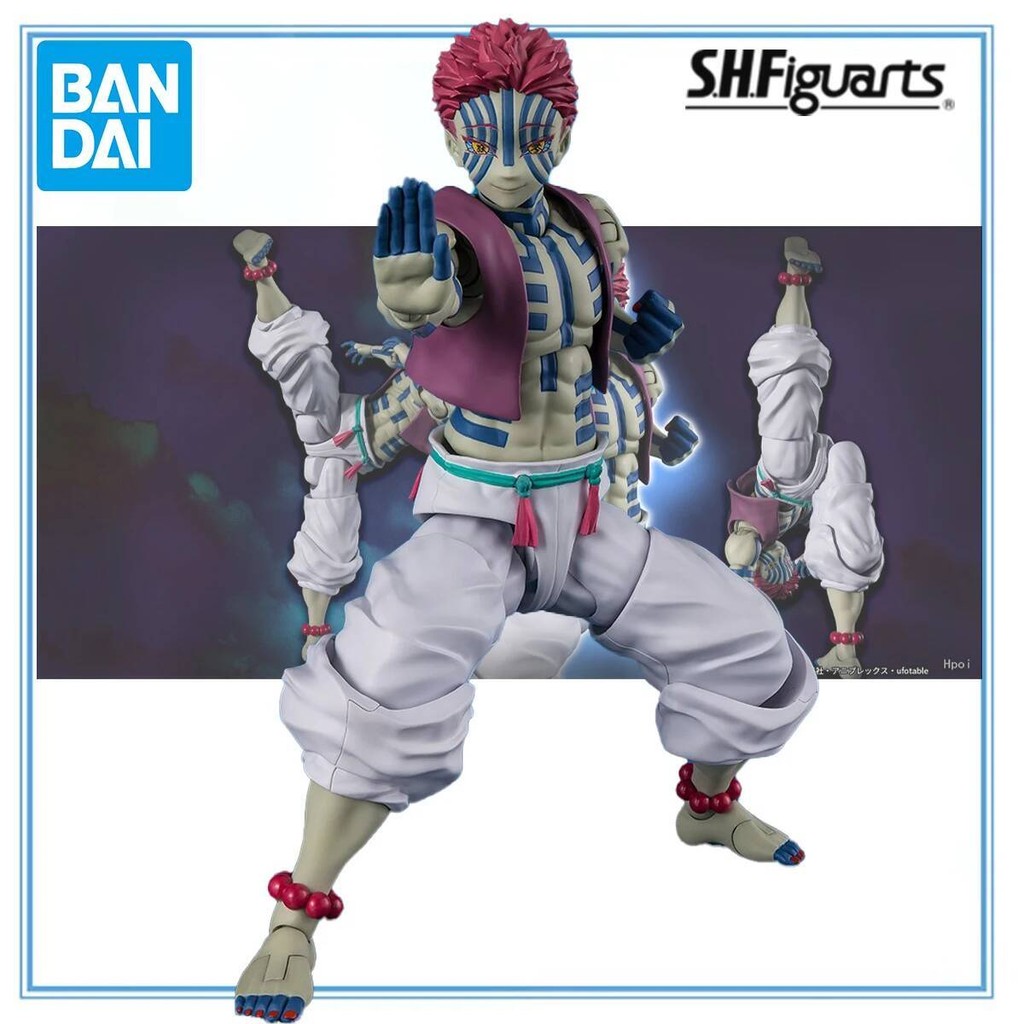 Bandai Spirits S.H.Figuarts Kimetsu No Yaiba Akaza Anime Action Figure Collection Series Model Toys