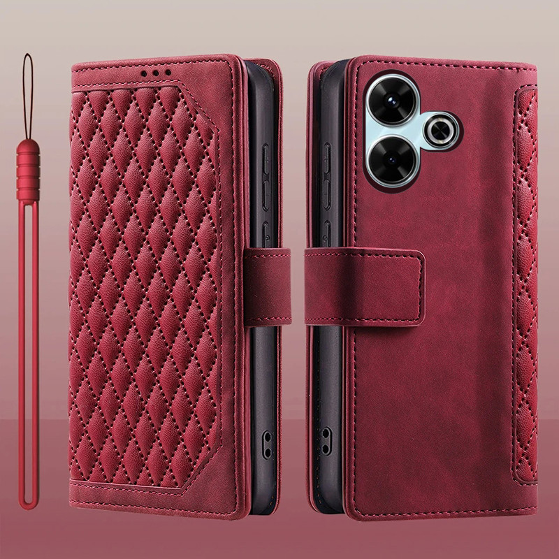 Dành Cho Xiaomi Redmi 13x 4G Ví Có Giá Đỡ Thẻ Đế Da Lật Từ Tính Vỏ Bảo Vệ Chống Sốc Cho Redmi 13x 4G