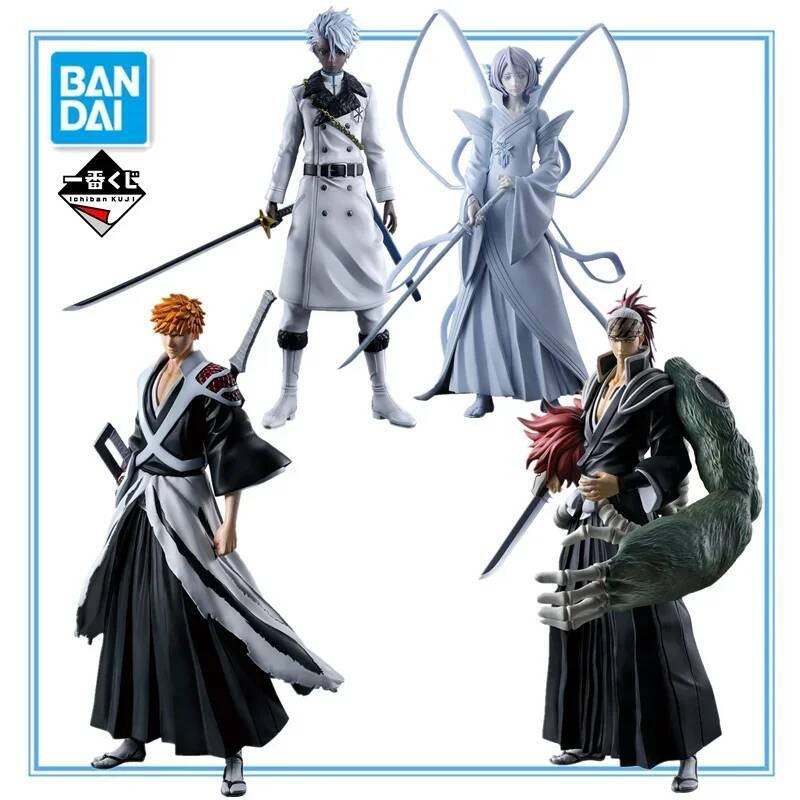 BANDAI BLEACH Ichiban KUJI Kurosaki Ichigo Kuchiki Rukia Abarai Renji Hitsugaya Toushirou PVC Anime 
