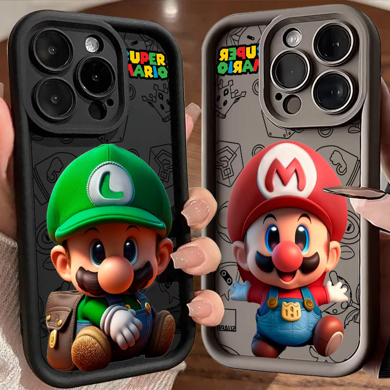 Ốp lưng Super Mario Bros Game L M cho iPhone 16E 16 15 11 14 Pro Max Plus 12 13 Mini Silicone 16Pro 