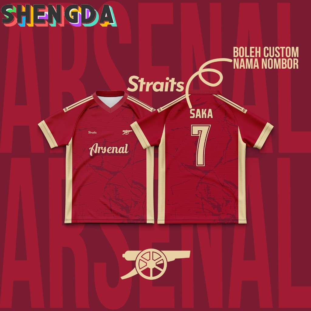 [Nama Nombor tùy chỉnh] Áo khoác quạt Arsenal 100-3XL