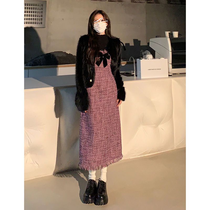 Set đồ Mùa Thu Đông Pháp Ngọt Ngào Và quyến rũ cho nữ, váy áo nữ