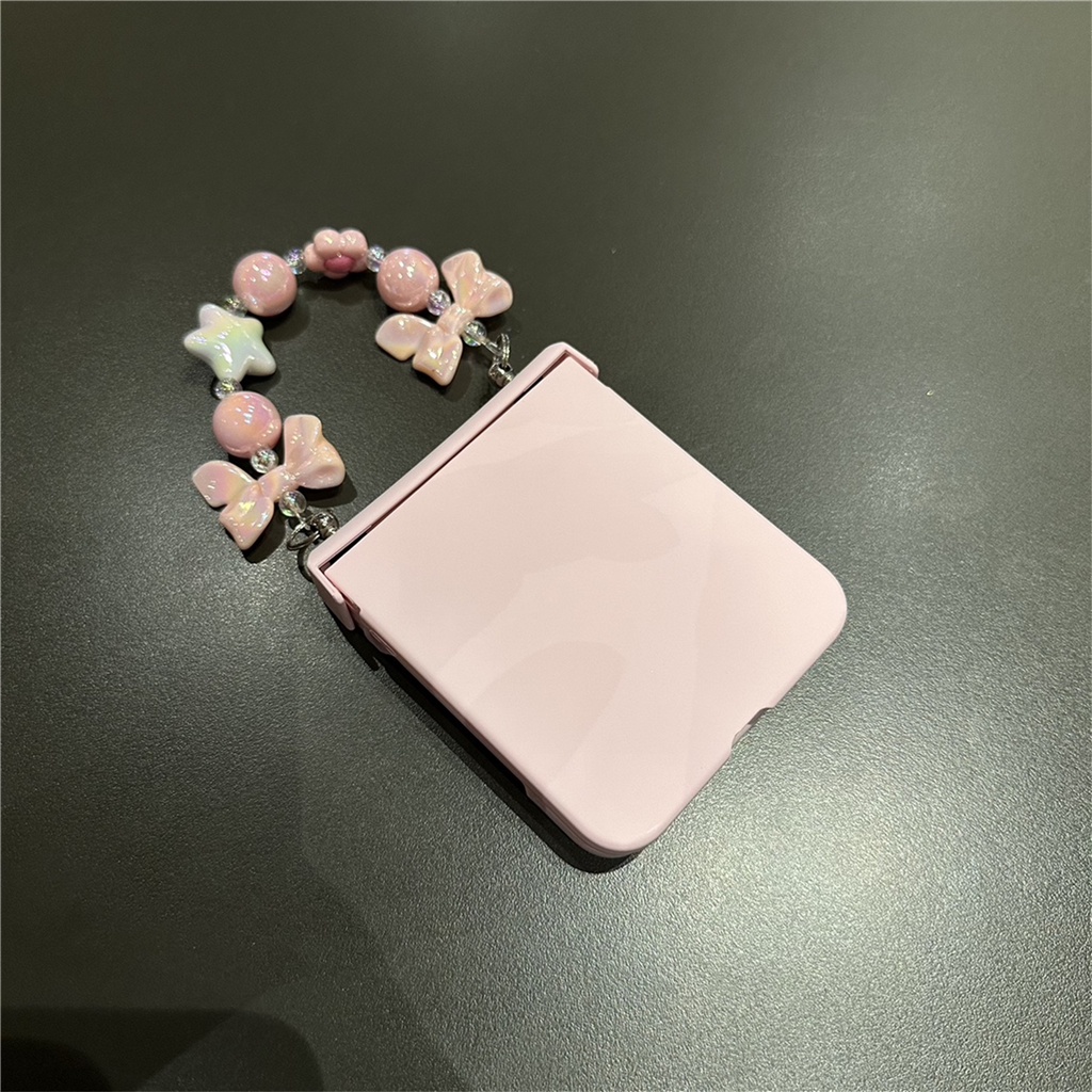 Dễ Thương Ốp Điện Thoại Màu Trơn Đính Nơ / Ngôi Sao Cho galaxy zflip5 5g z flip5 flip5 zflip5