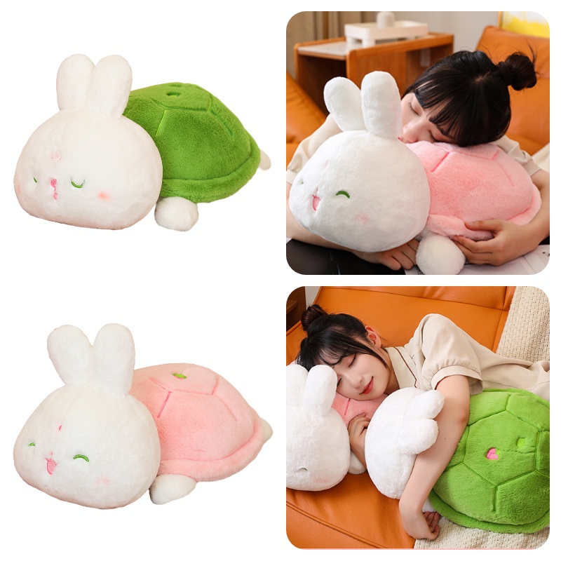 Thú Nhồi Bông Hình Rùa Hoạt Hình Màu Xanh Lá / Hồng Kèm Móc Treo Trang Trí