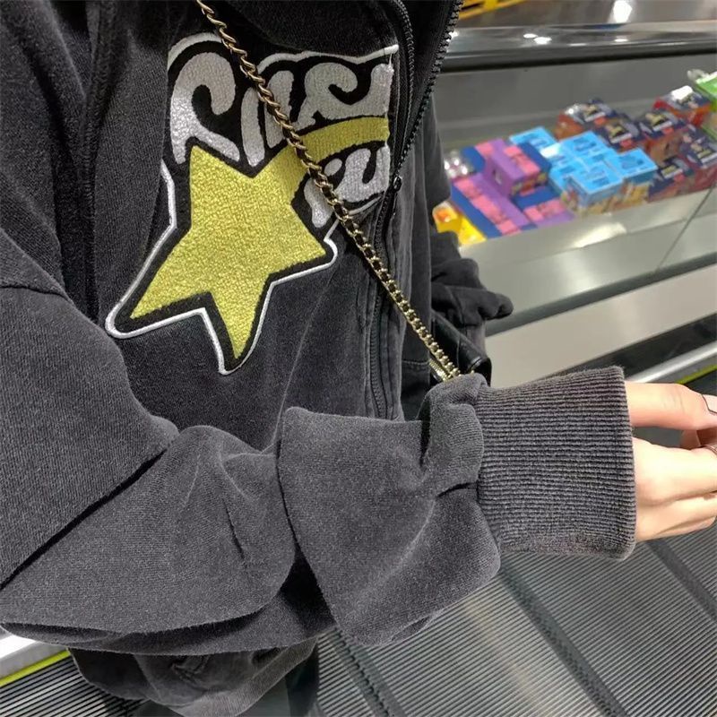 YUYAMAN Áo Khoác Hoodie zip áo khoácnữ Chất lượng thời trang thoải mái A28J1C0