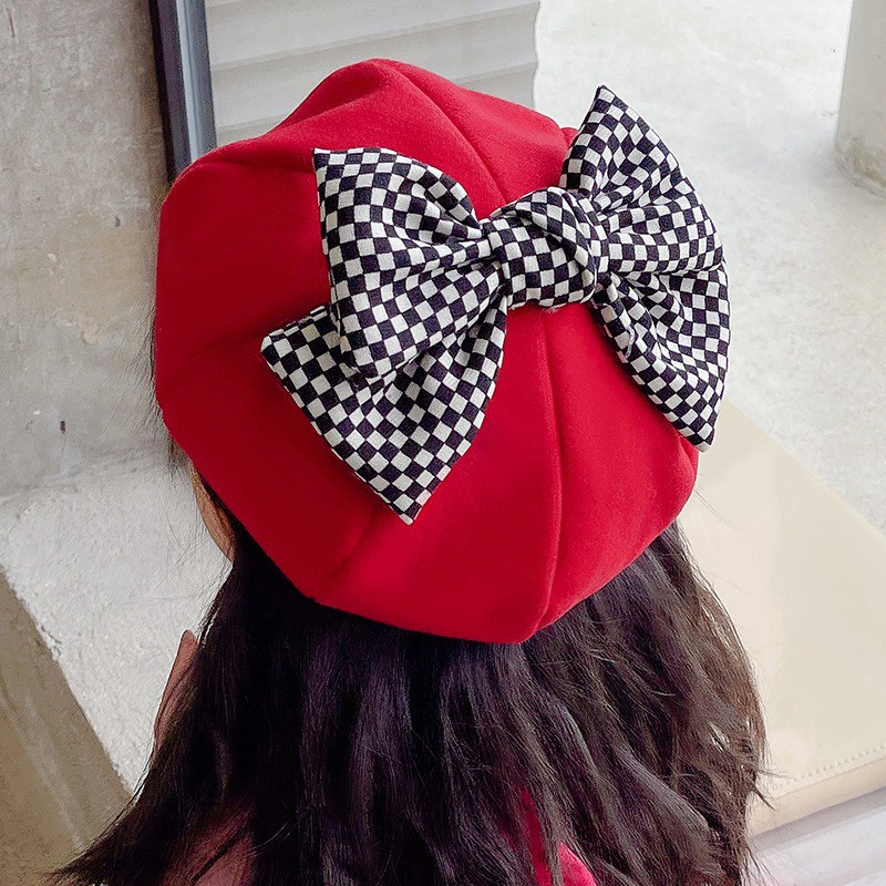 Mũ beret Thắt Nơ Phong Cách Công Chúa Mùa Thu Đông Cho Nữ