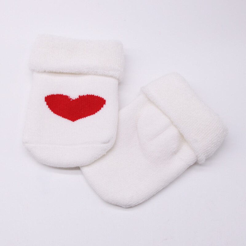 Dễ Thương Tất Dệt Kim Dày Dặn Màu Trơn Giữ Ấm Mùa Đông In Họa Tiết Trái Tim Xinh Xắn Cho Bé Sơ Sinh