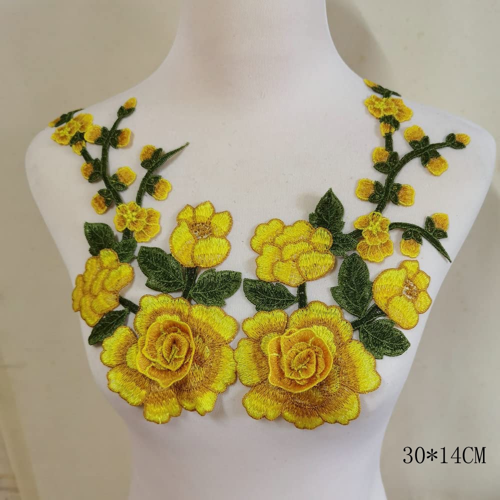 Bộ 2 Sticker Ủi Thêu Hình Hoa 3d
