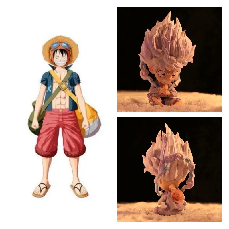 Mô Hình Nhân Vật nika luffy Trong one piece Đang Ngồi Kích Thước 13cm