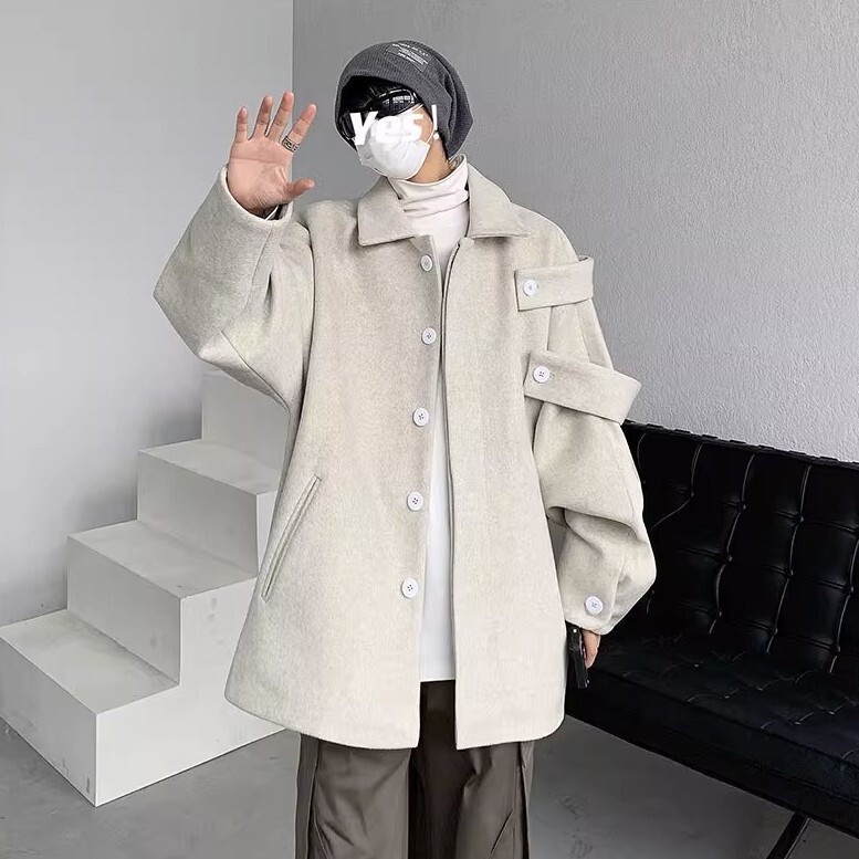 Áo Khoác dạ lì cho nam  Áo Khoác Dày, Rộng Thùng Thình, Kiểu Mỹ, Áo nam giới ho trend