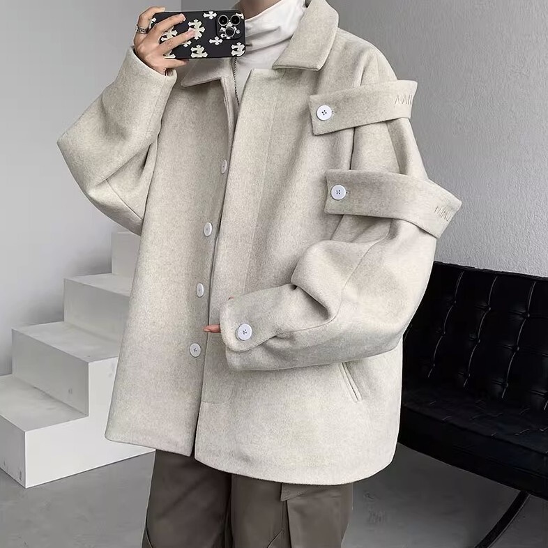 Áo Khoác dạ lì cho nam  Áo Khoác Dày, Rộng Thùng Thình, Kiểu Mỹ, Áo nam giới ho trend