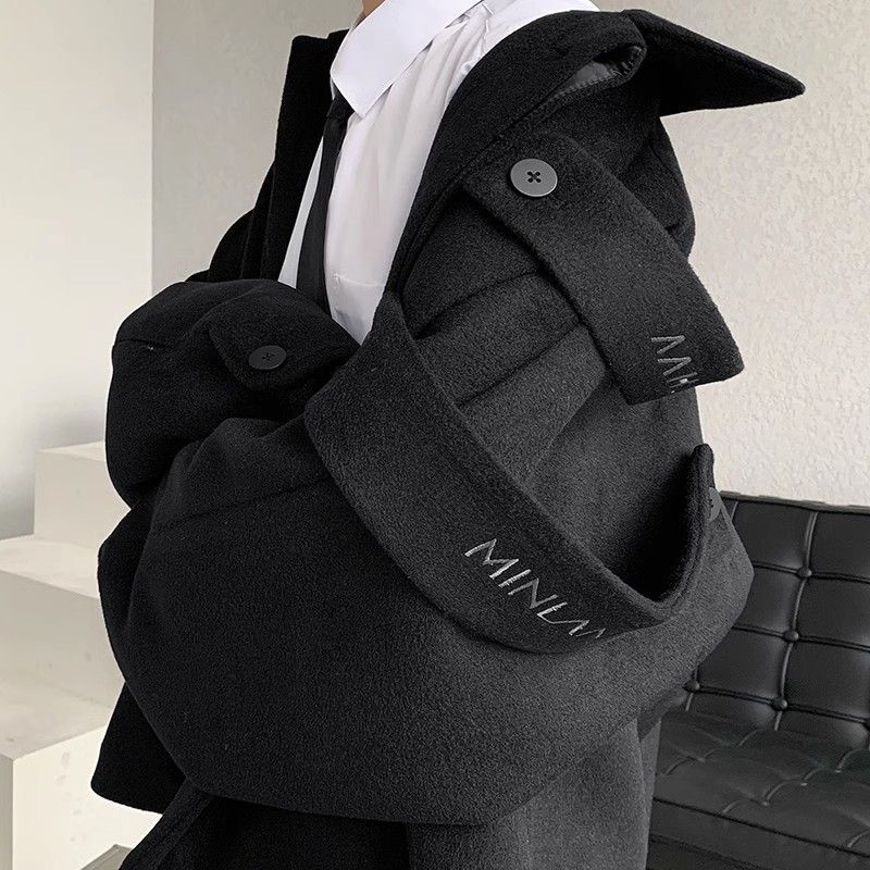 Áo Khoác dạ lì cho nam  Áo Khoác Dày, Rộng Thùng Thình, Kiểu Mỹ, Áo nam giới ho trend