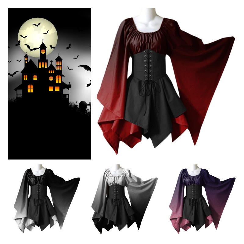 Đầm Hóa Trang halloween Phong Cách gothic Cổ Điển Cho Bé Gái