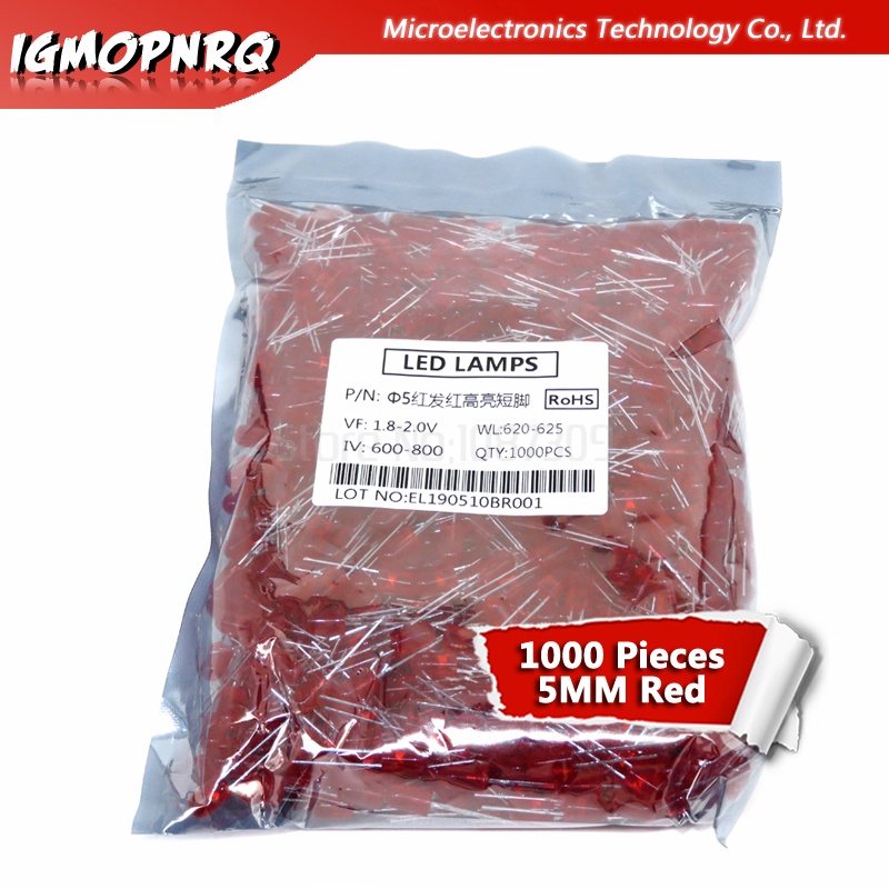 Set 1000 Đi Ốt Đèn led 5mm Nhiều Màu