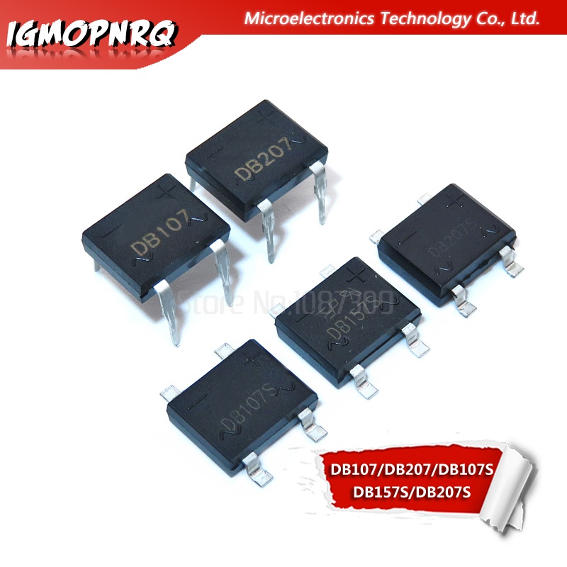 Set 20 Linh Kiện Cầu Chỉnh Lưu db107s db107 db207s db207 db157s 2a 1000v 1a 1000v Mới