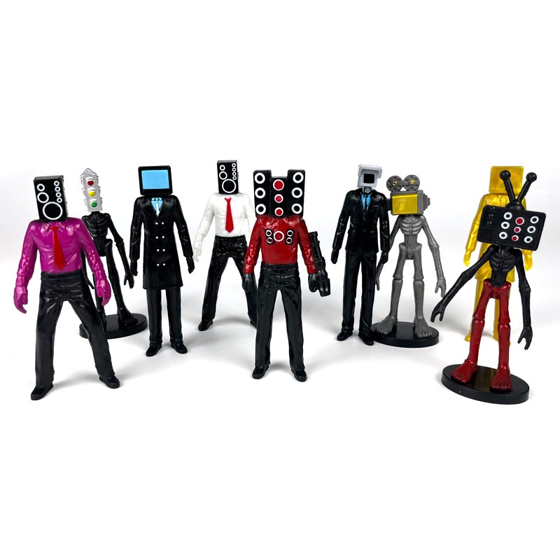 Skibidi Toilet Bộ 6 / 8 / 9 Mô Hình Nhân Vật Hoạt Hình Toiletkibidi Trang Trí Bánh Kem