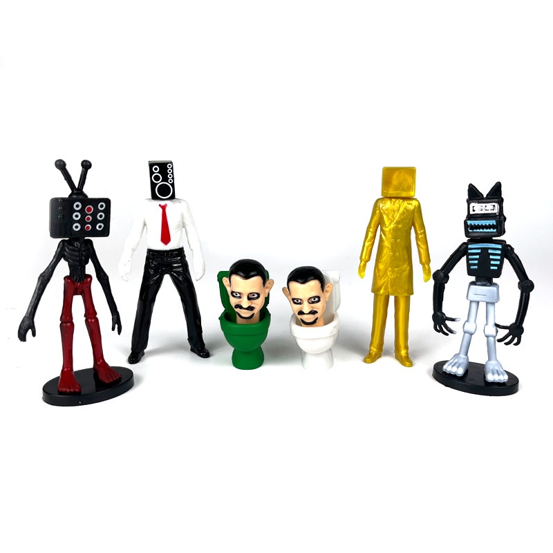 Skibidi Toilet Bộ 6 / 8 / 9 Mô Hình Nhân Vật Hoạt Hình Toiletkibidi Trang Trí Bánh Kem