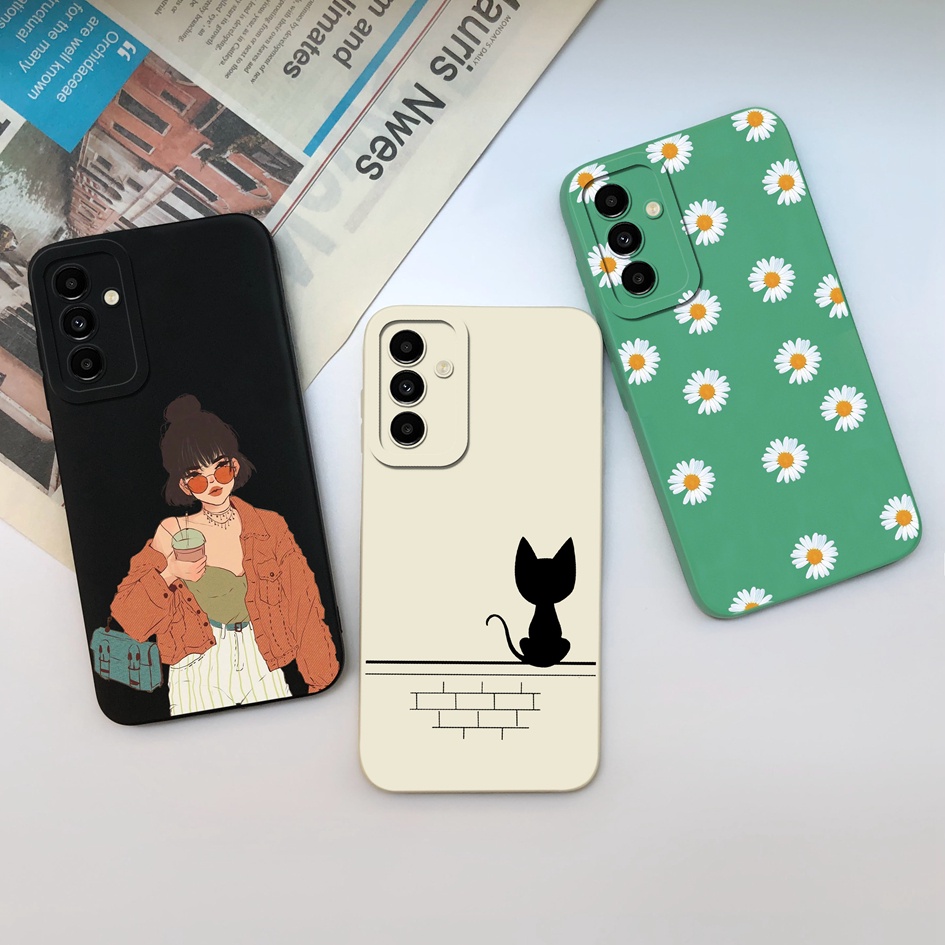 Ốp Điện Thoại Silicon Dẻo Vuông Hình Hoa Cúc Cho samsung galaxy a23 a24 4g 5g samsung a23 a24 galaxy